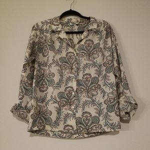 Vintage 70s Paisley Button Down Blouse